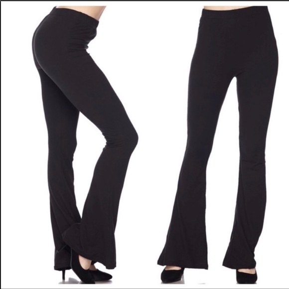 Black Knit Bell Flare Pants! - Picture 3 of 5